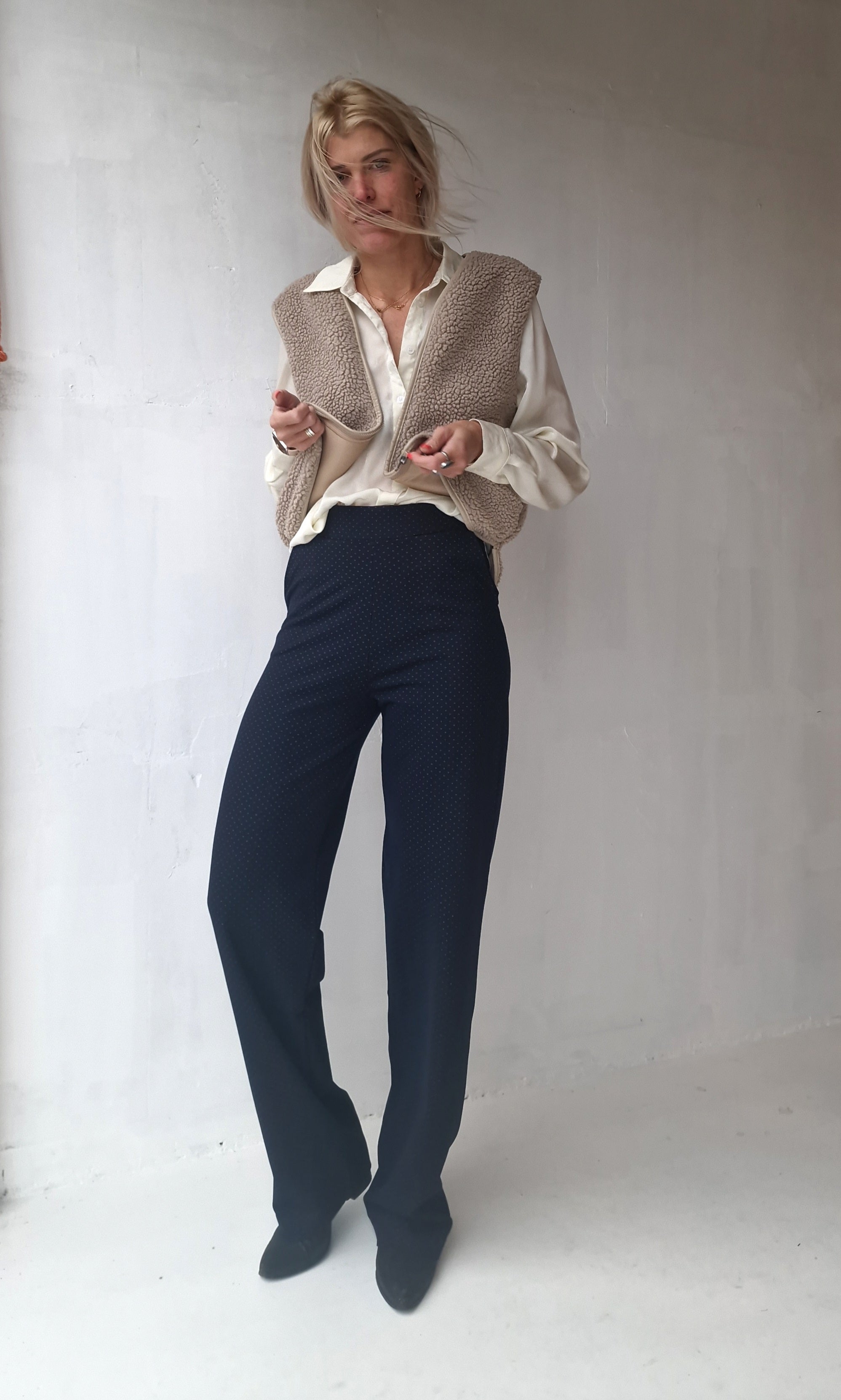 Extra lange wide leg | Blue / marks | tall | lengtemaat 36