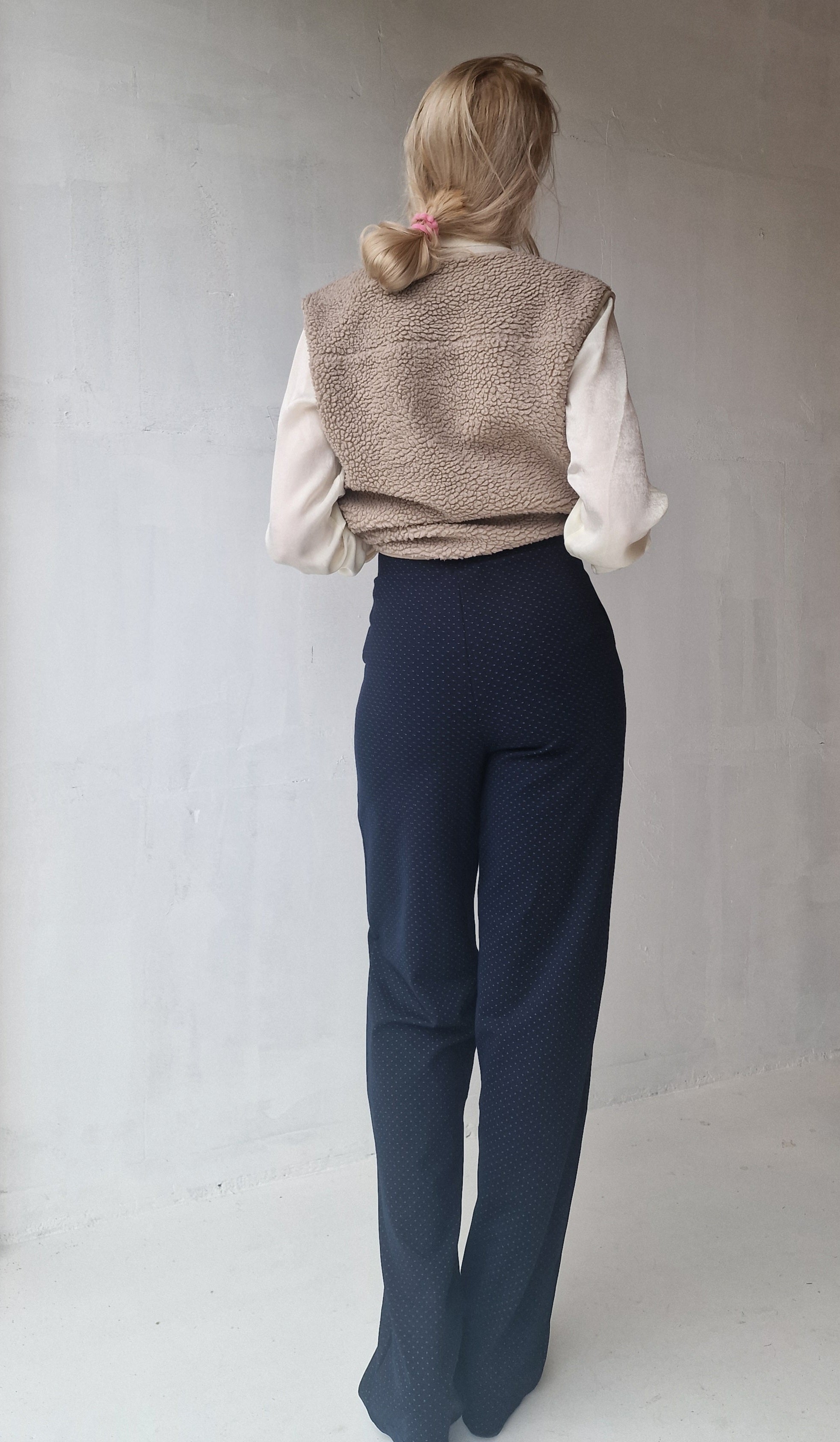 Extra lange wide leg | Blue / marks | tall | lengtemaat 36