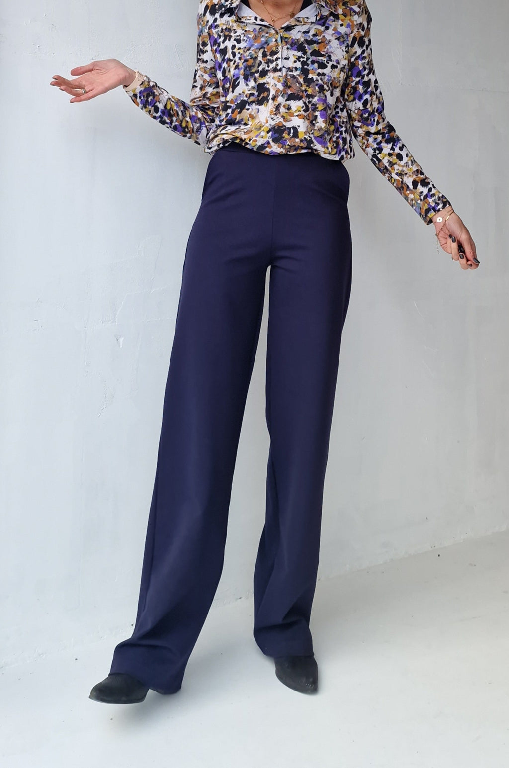 Extra lange wide leg | Marineblauw | tall | lengtemaat 36