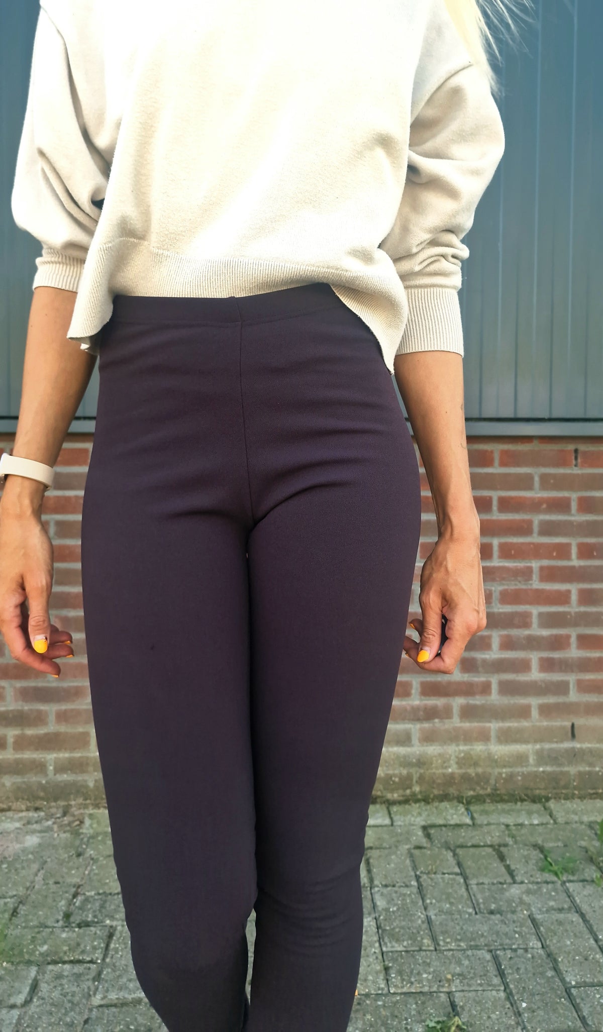 Extra lange legging | fleece aubergine | tall