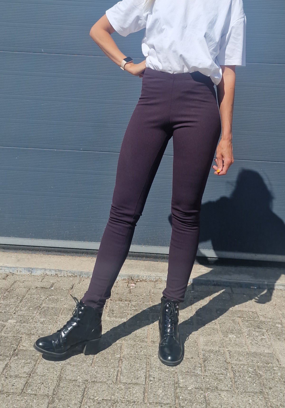 Extra lange legging | fleece aubergine | tall