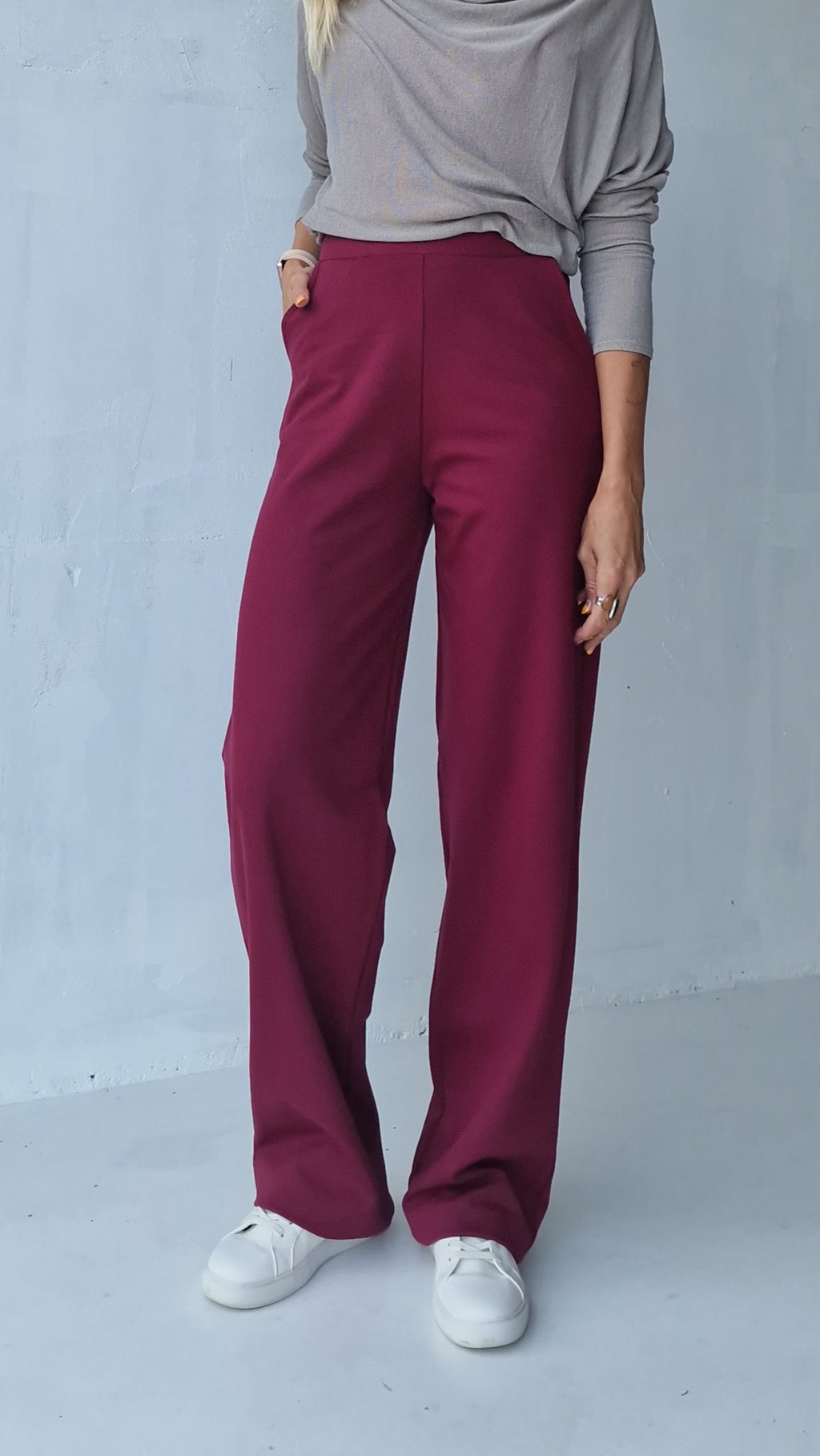 Extra lange wide leg | Bordeaux red | tall | MadameLiz