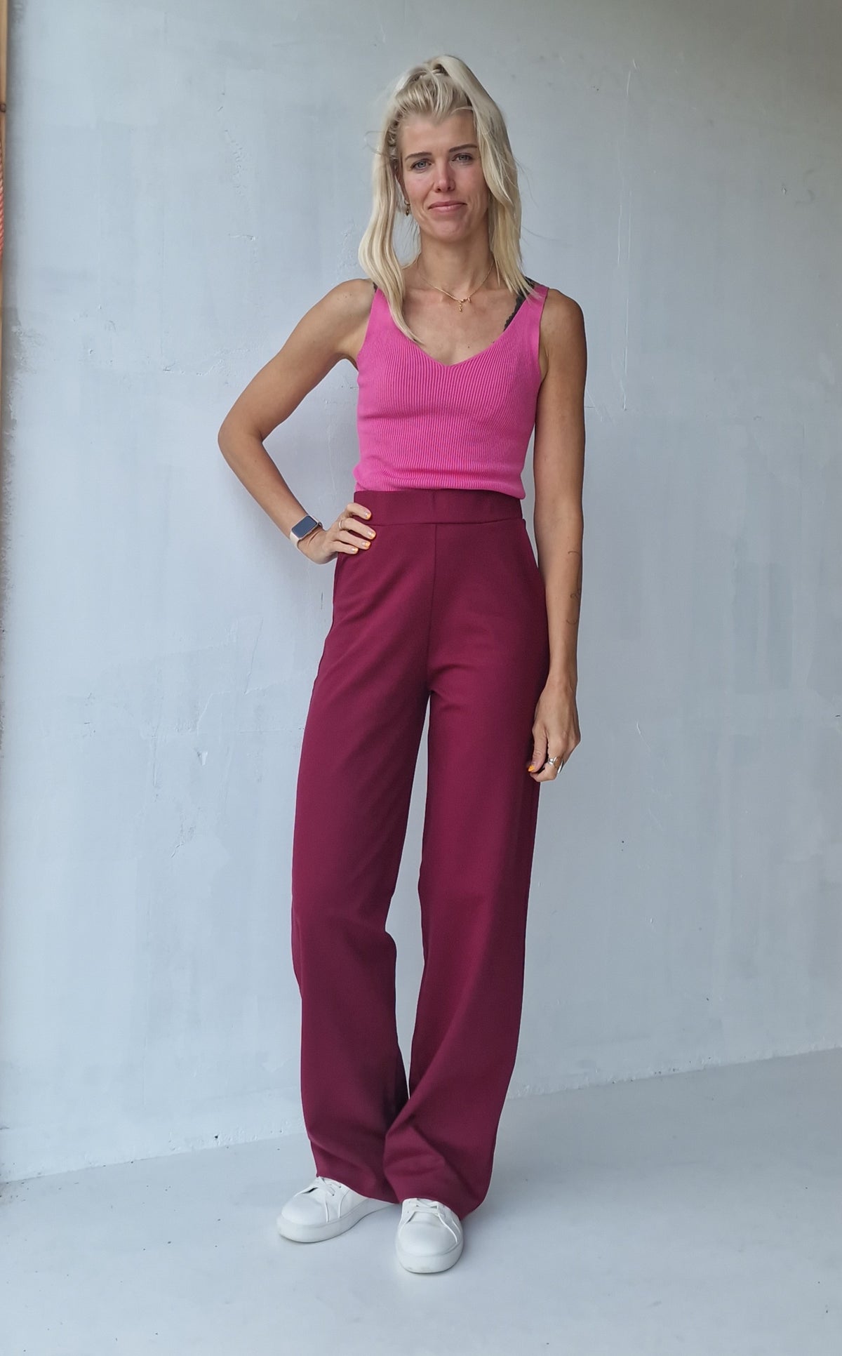 Extra lange wide leg | Bordeaux red | tall | MadameLiz