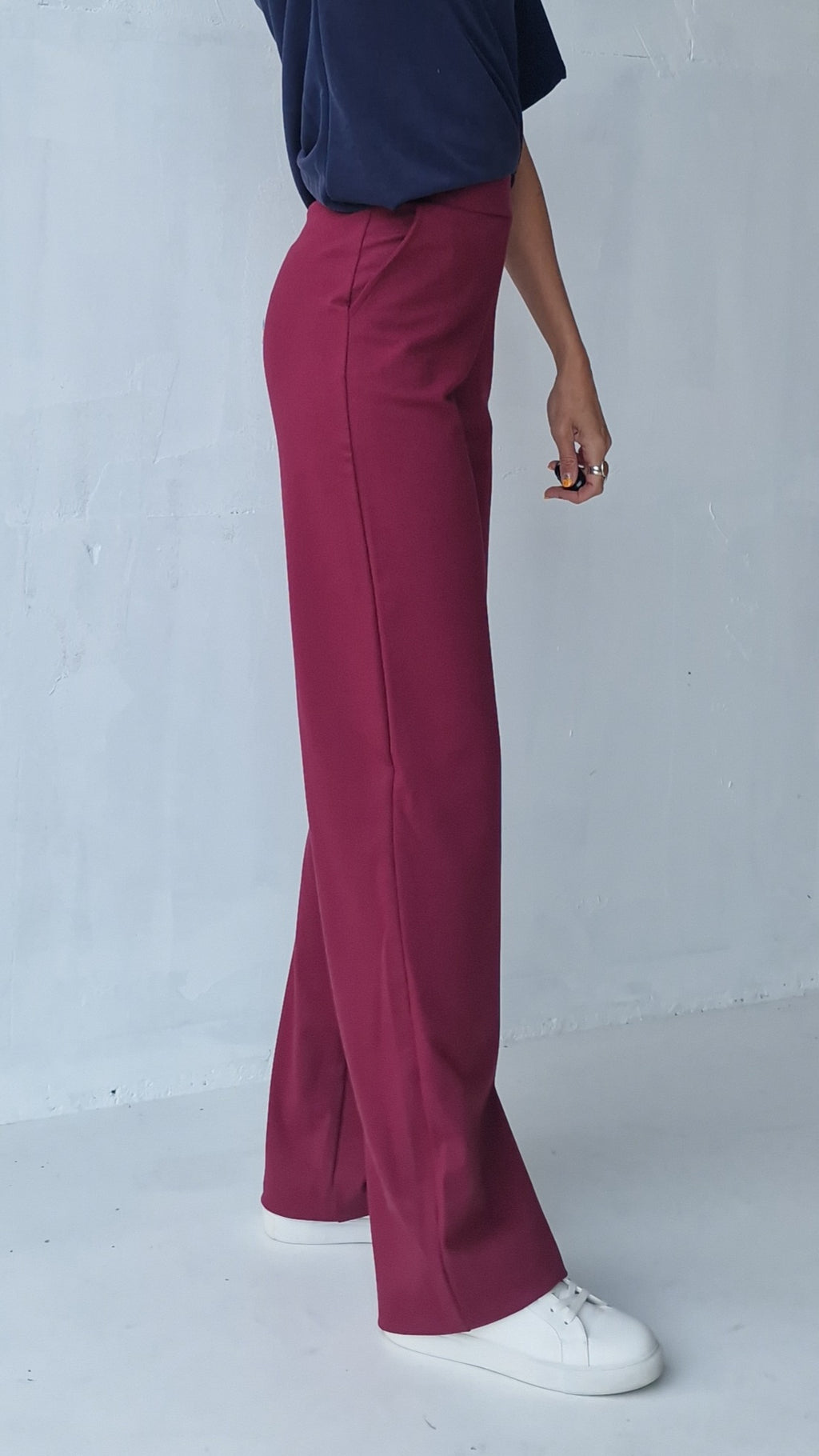 Extra lange wide leg | Bordeaux red | tall | MadameLiz