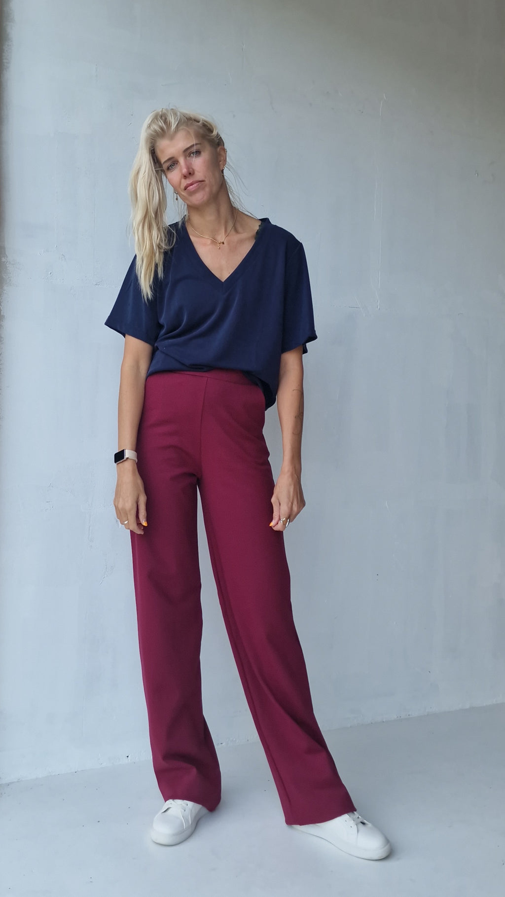 Extra lange wide leg | Bordeaux red | tall | MadameLiz