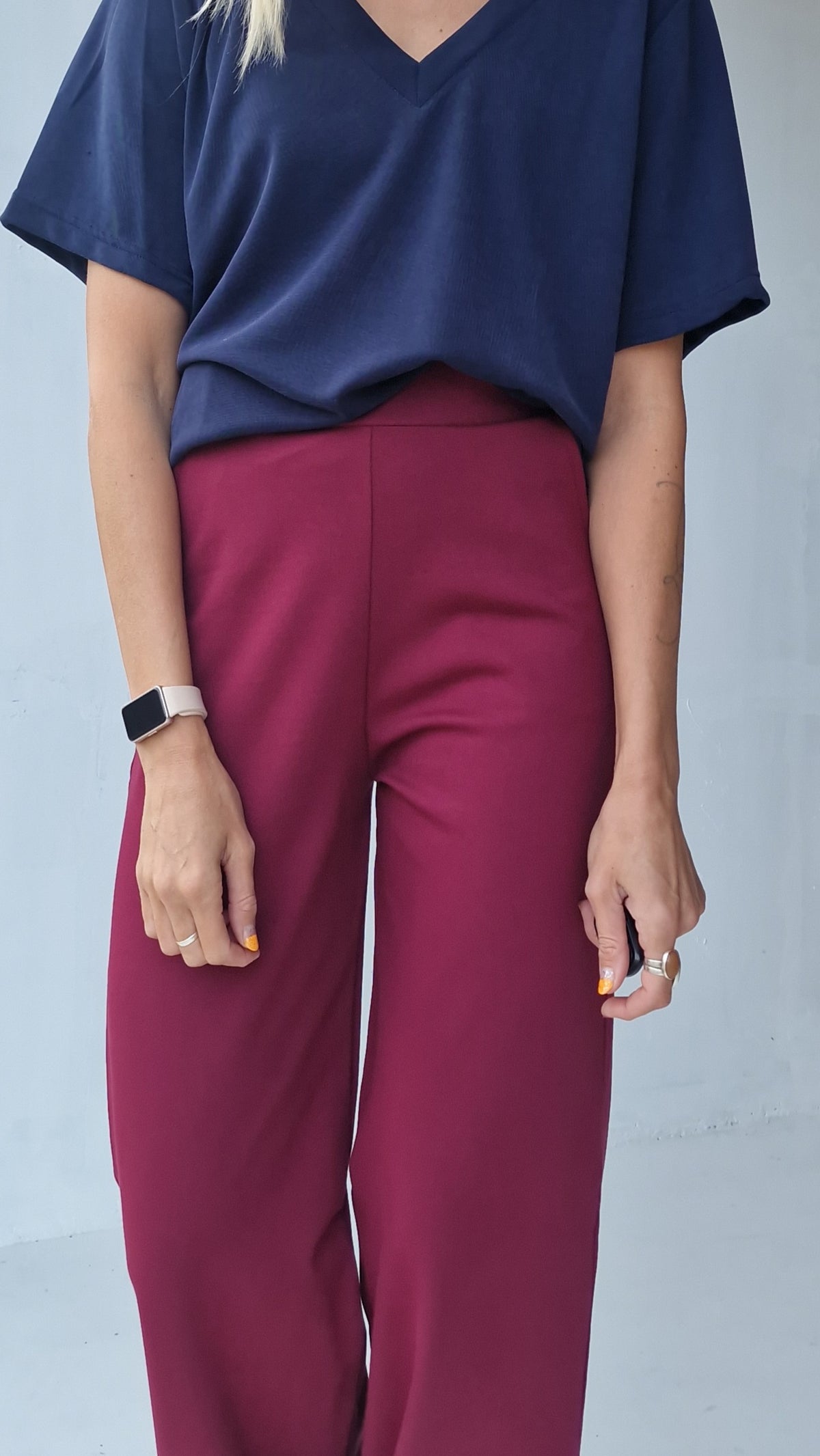 Extra lange wide leg | Bordeaux red | tall | MadameLiz