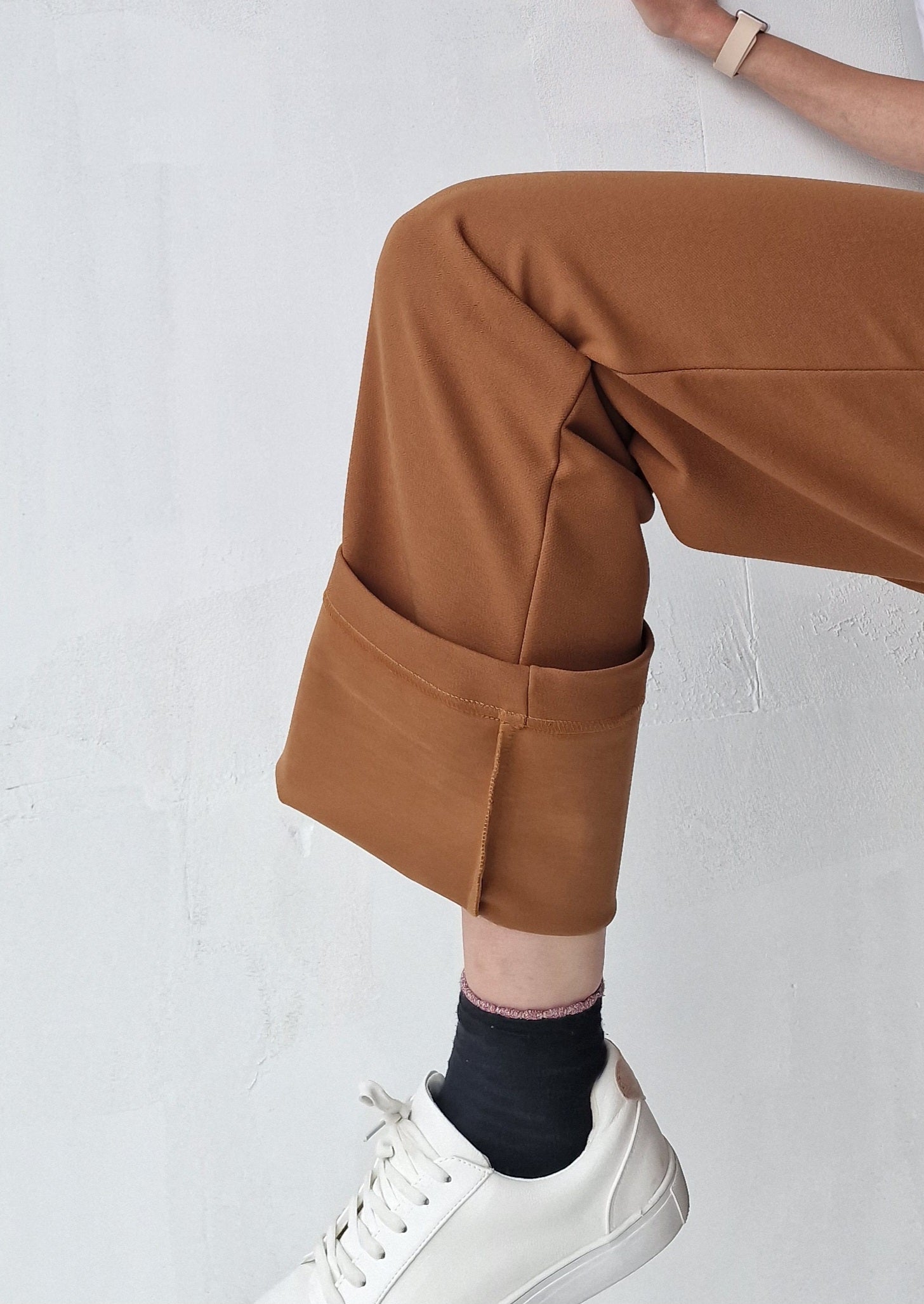 Extra lange wide leg | fleece camel brown | tall | lengtemaat 34 en 36