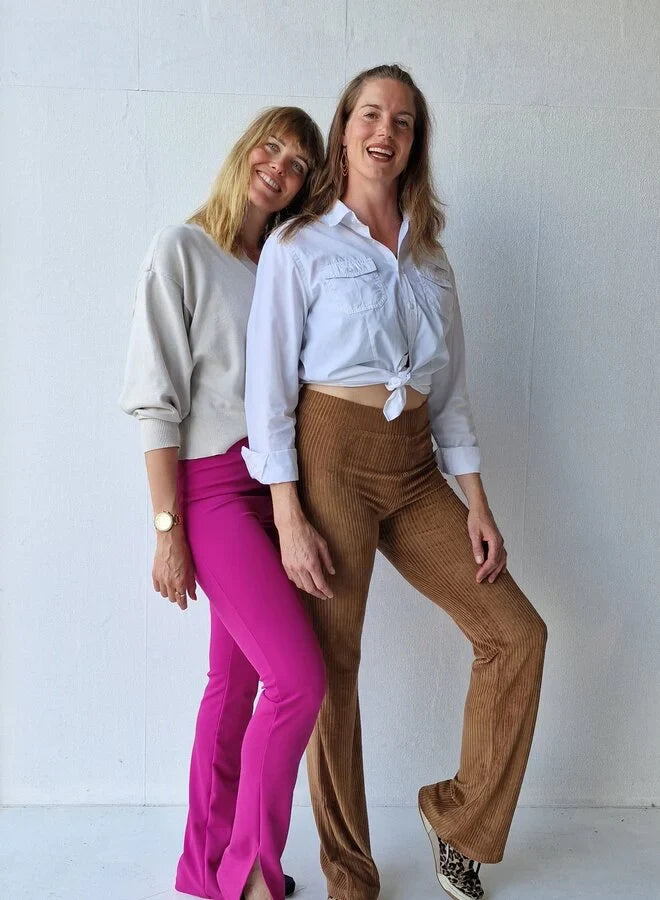 Extra lange flared legging | bruin | tall | Lengtemaat 32, 34 en 36