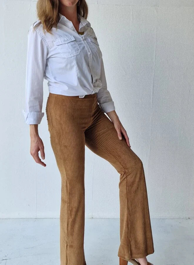 Extra lange flared legging | rib | zwart | tall | lengtemaat 32, 34 en 36