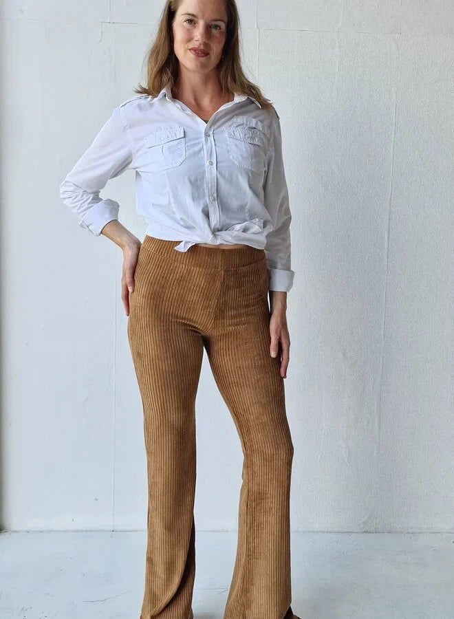 Extra lange flared legging | rib | zwart | tall | lengtemaat 32, 34 en 36