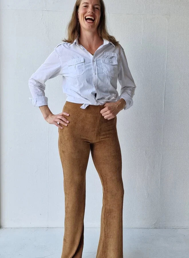 Extra lange flared legging | rib | zwart | tall | lengtemaat 32, 34 en 36