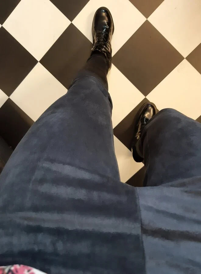 Extra lange legging suedelook zwart |tall | lengtemaat 36