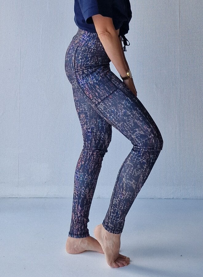 Extra lange sportlegging | steekzak & koordje | giraf /croco print | tall | lengtemaat 32, 34 en 36