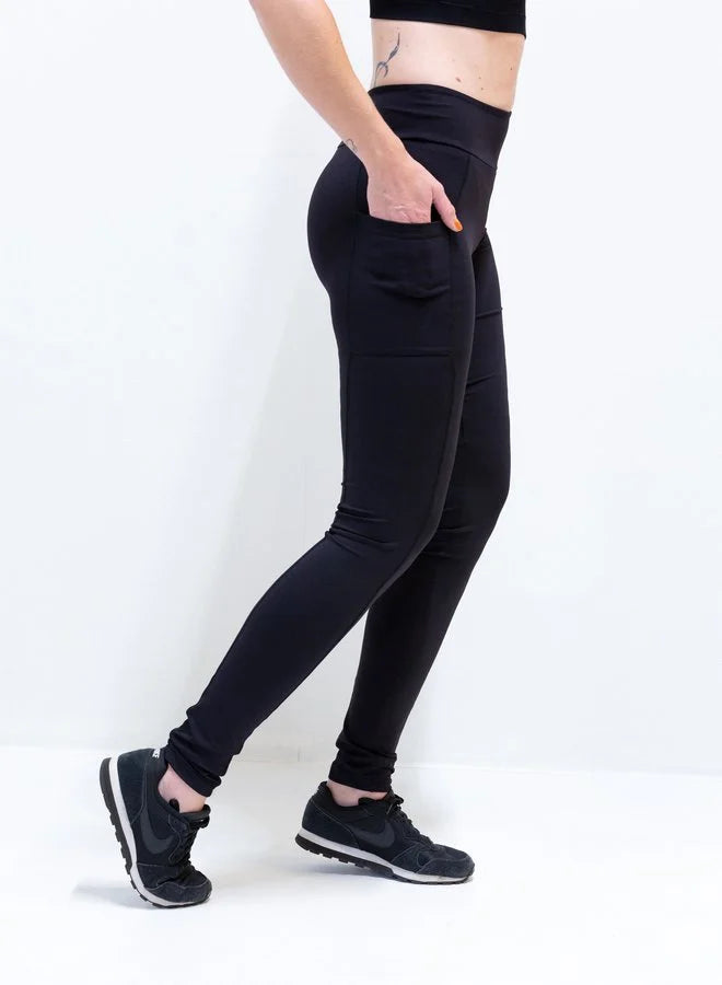 Extra lange sportlegging | steekzak & koordje | zwart | tall | lengtemaat 36