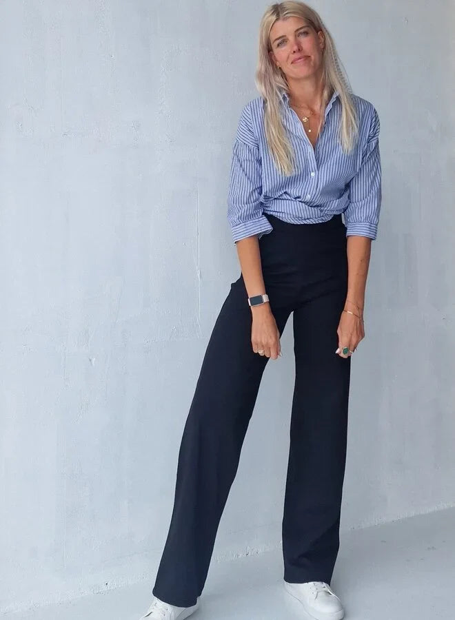 Extra lange wide leg | zwart & zacht | tall | lengtemaat 36