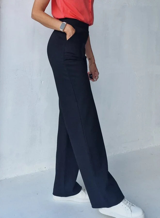 Extra lange wide leg | zwart & zacht | tall | lengtemaat 36