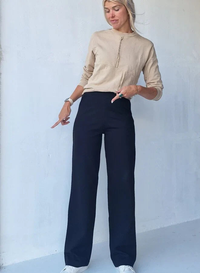 Extra lange wide leg | zwart & zacht | tall | lengtemaat 36