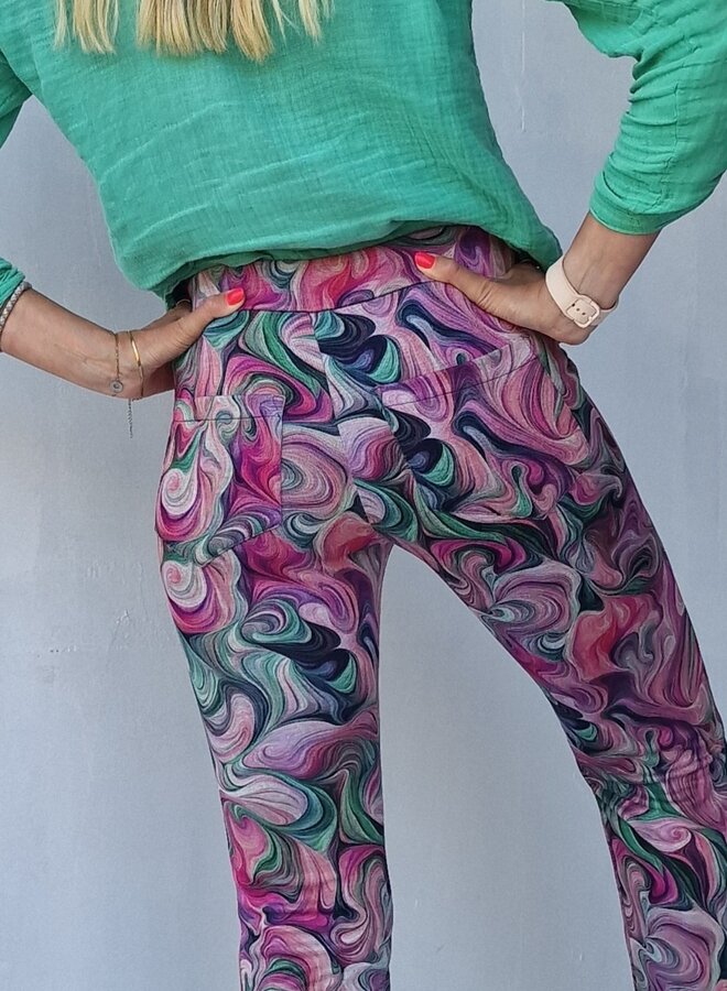 Flared pants | leopink print | tall | length 32, 34, 36