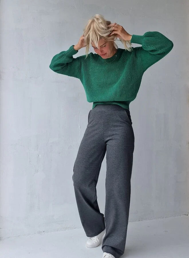 Extra lange wide leg | donkergrijs | tall | lengtemaat 36