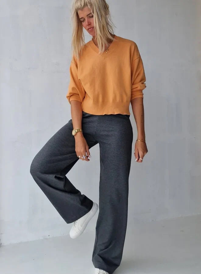 Extra lange wide leg | donkergrijs | tall | lengtemaat 36