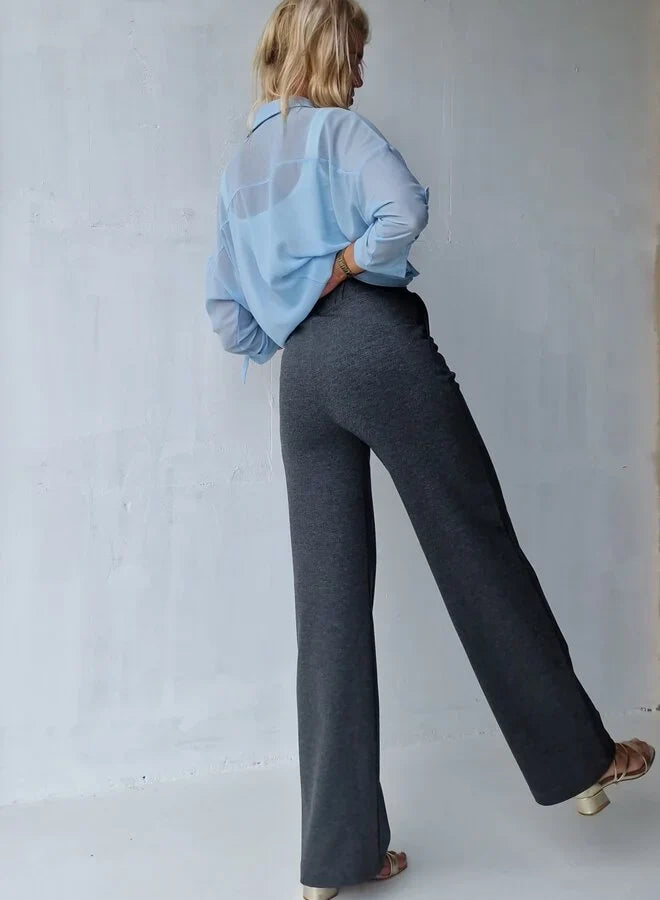 Extra lange wide leg | donkergrijs | tall | lengtemaat 36