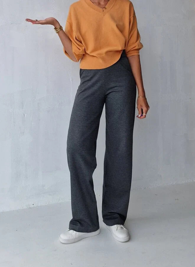 Extra lange wide leg | donkergrijs | tall | lengtemaat 36