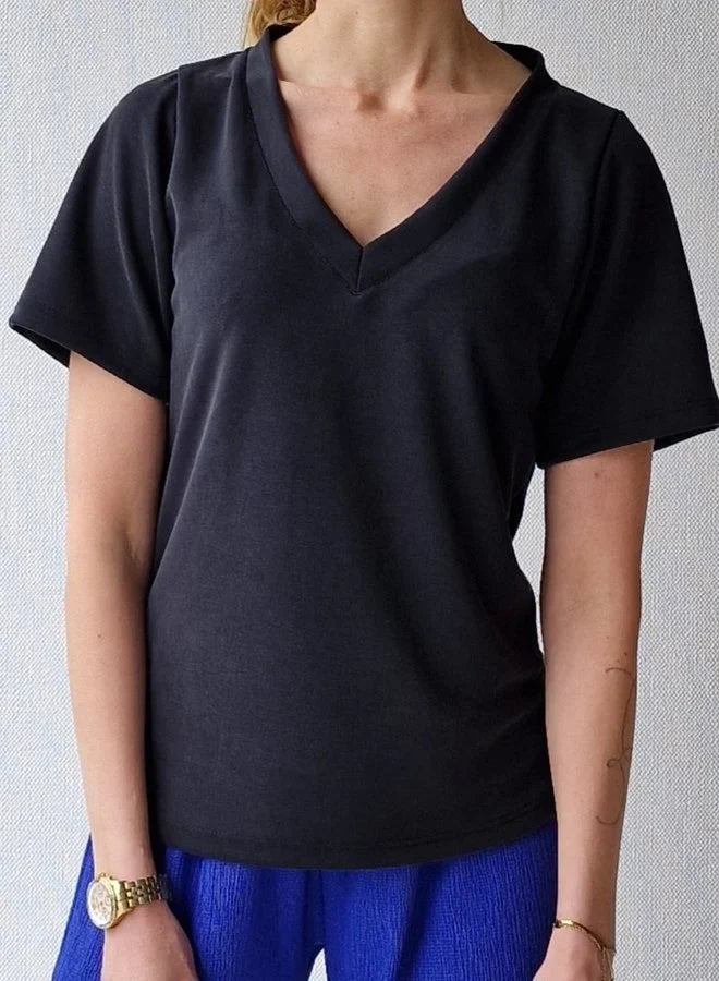 V-hals shirt Charlie | black