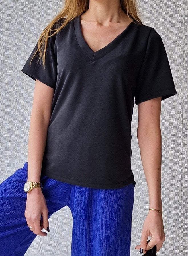 V-hals shirt Charlie | black