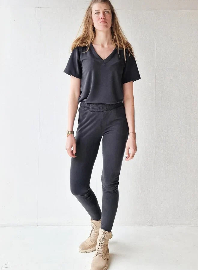 V-hals shirt Charlie | black