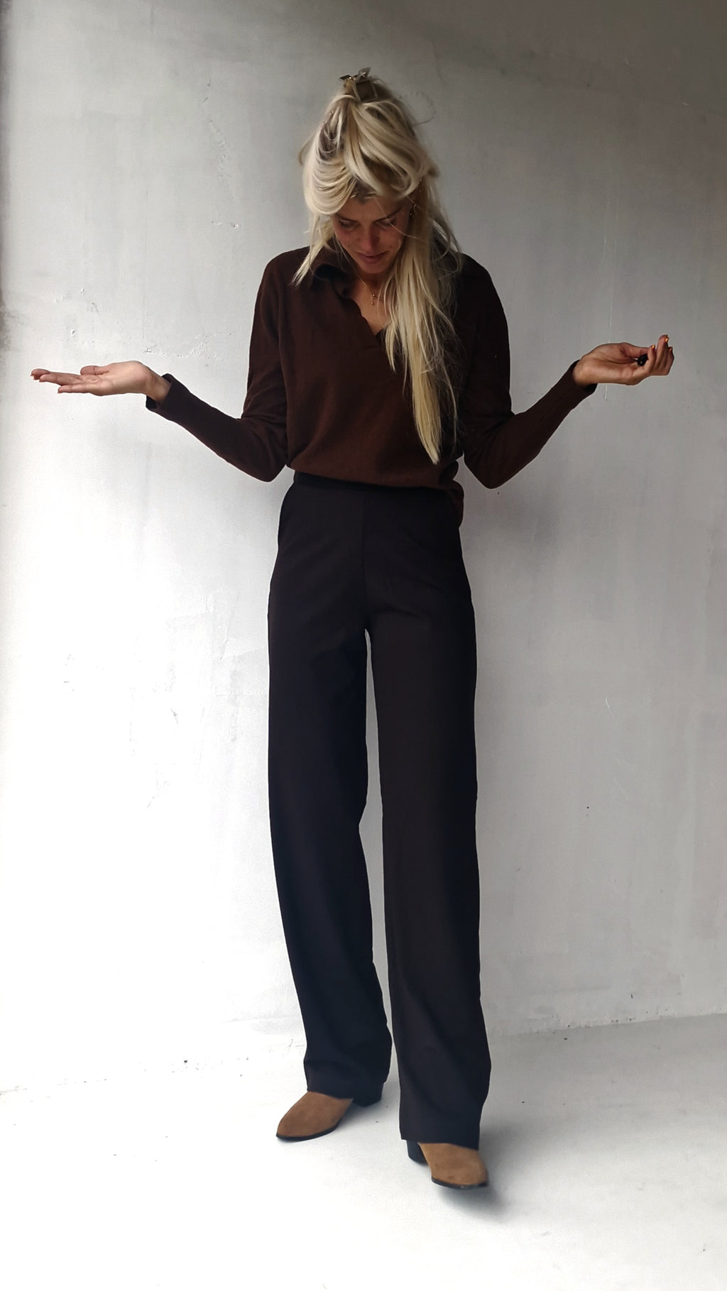 Extra lange wide leg | Chocolate brown | tall | MadameLiz